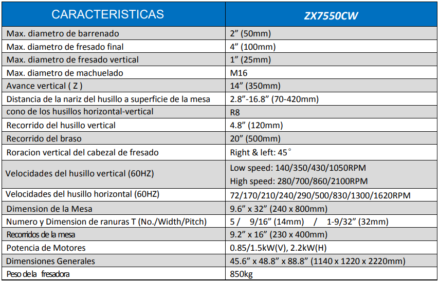 caracfresahorvertzx7550cw